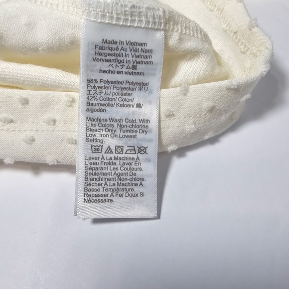 J. Crew Factory Cream Textured V-Neck Blouse - Picture 4 of 10